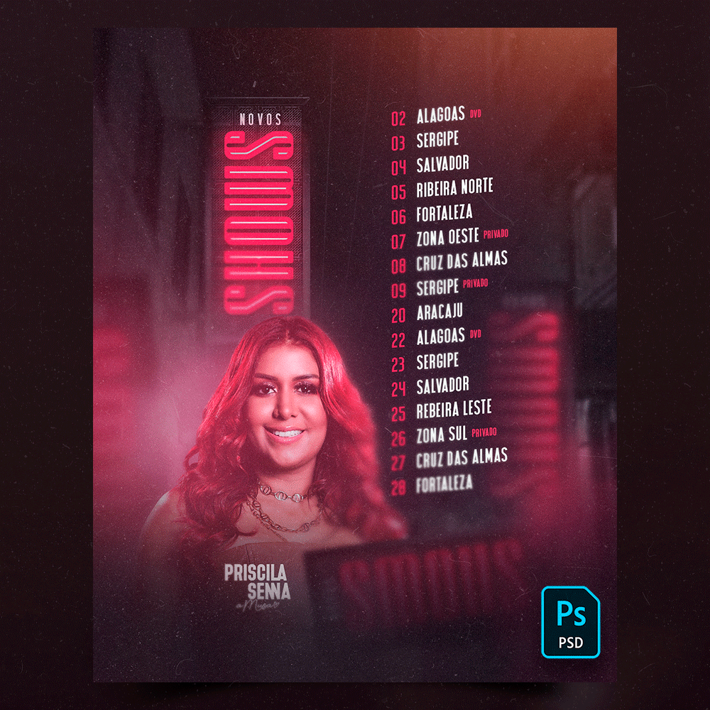 PSD FREE: Flyer Agenda Priscila Senna