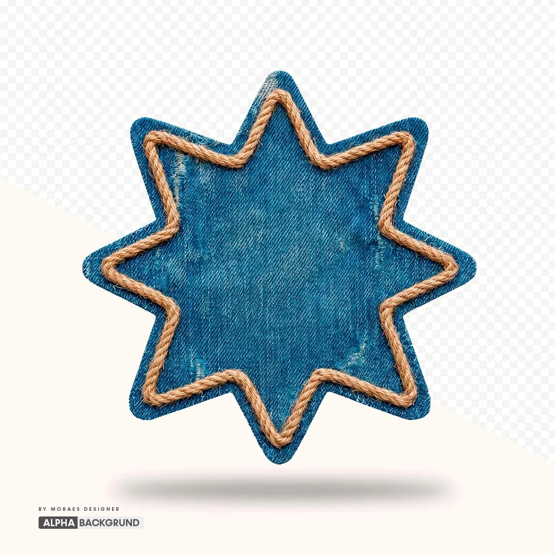 PNG FREE: Estrela de tecido jeans alta qualidade GRÁTIS
