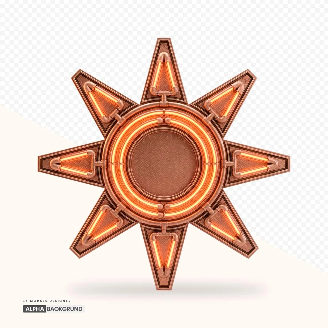 PNG FREE:  Sol Neon Bronze alta qualidade GRÁTIS