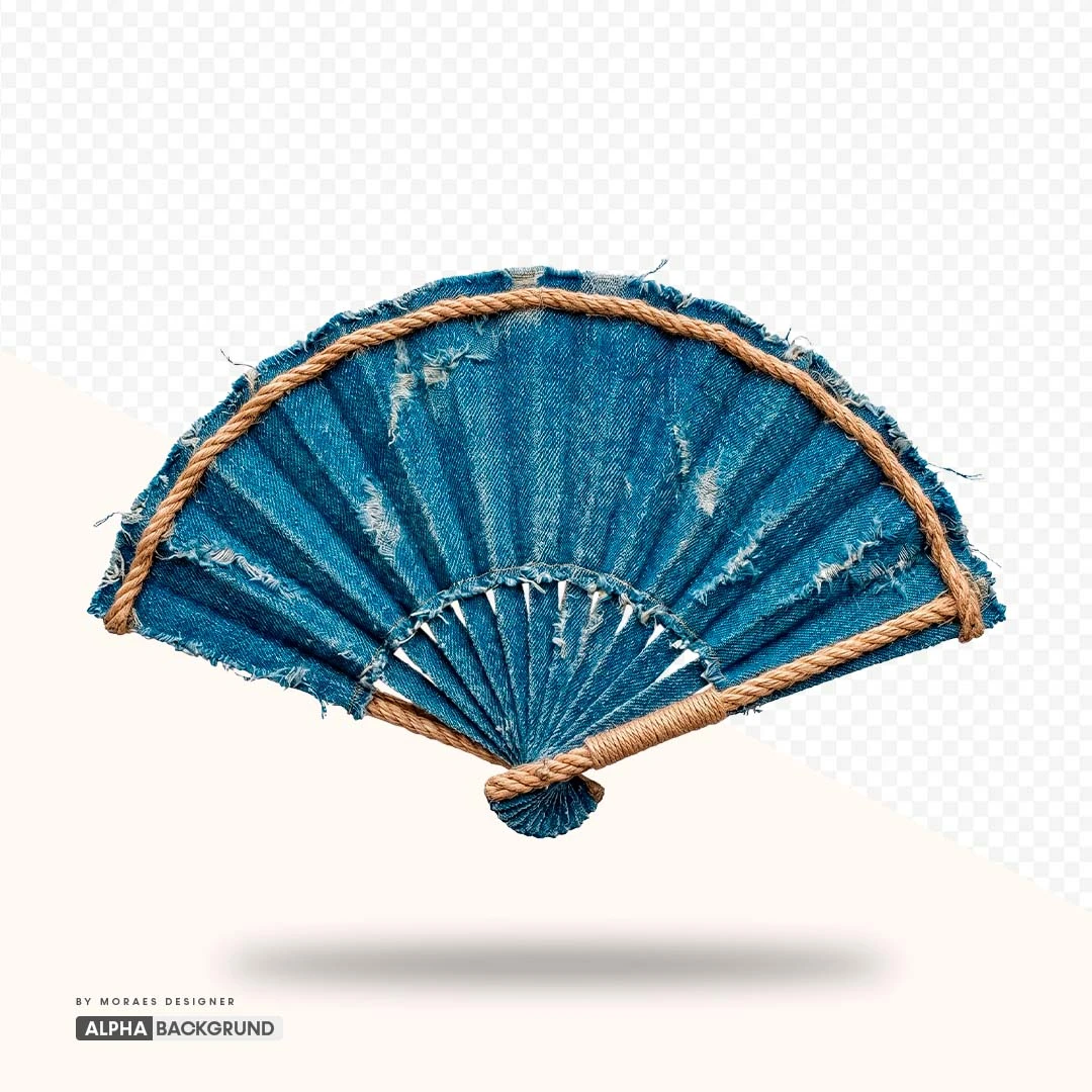 PNG FREE: Leque de tecido jeans alta qualidade GRÁTIS