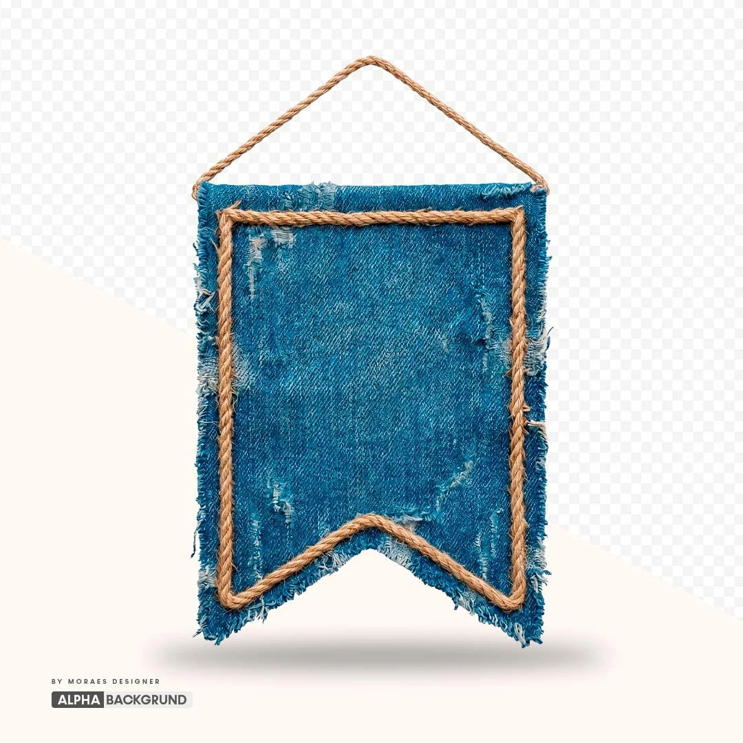 PNG FREE: Bandeirola de tecido jeans alta qualidade GRÁTIS