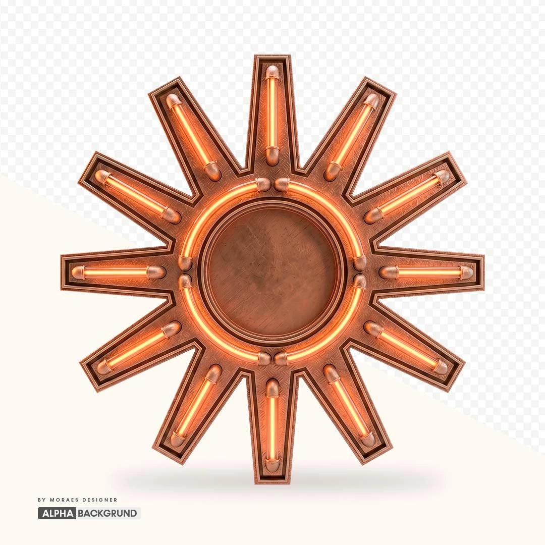 PNG FREE:  Sol Neon Bronze alta qualidade GRÁTIS