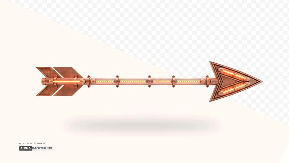 PNG FREE:  Seta Neon Bronze alta qualidade GRÁTIS