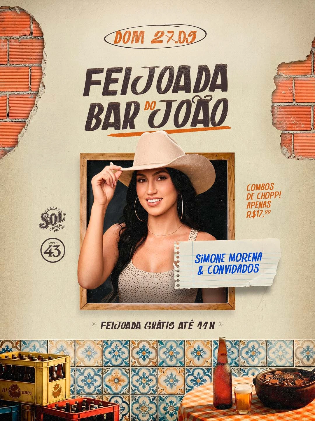 FLYER FREE: Feijoada do Bar do João Editável pelo Photoshop e Canva com Fontes e Elementos PNG