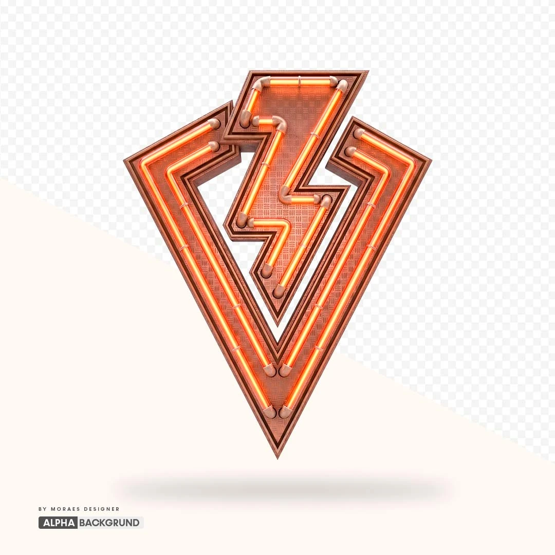 PNG FREE:  Raio Neon Bronze alta qualidade GRÁTIS