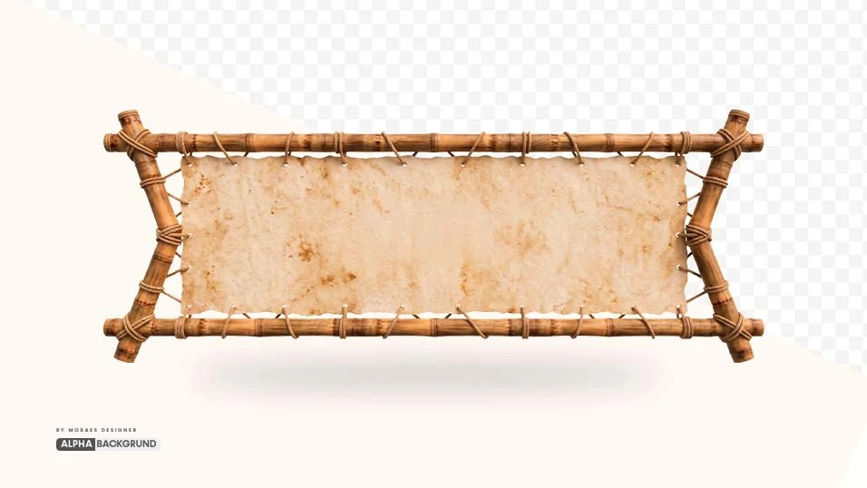 PNG FREE: Bambu Retangular Horizontal com tecido alta qualidade GRÁTIS