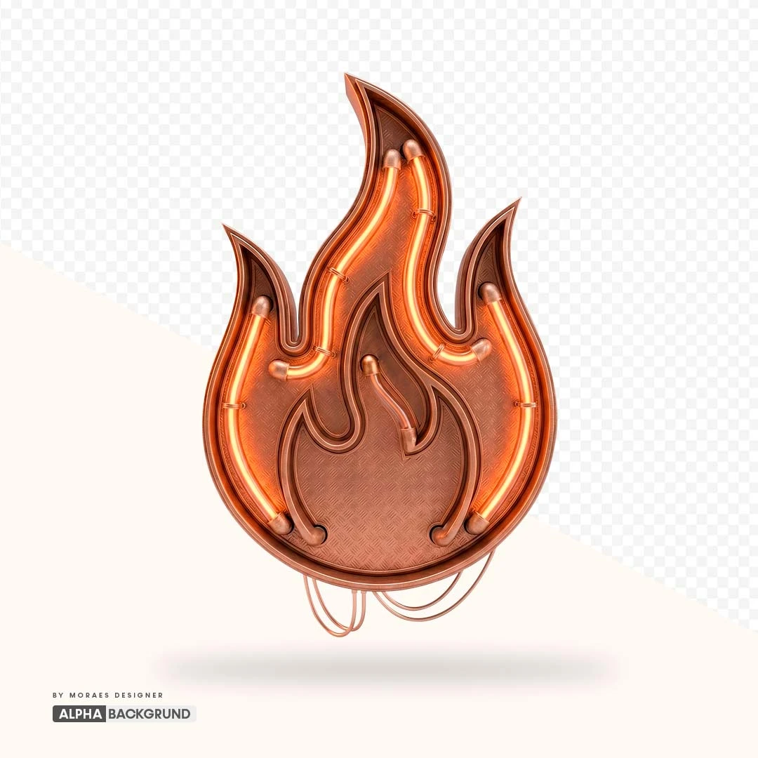 PNG FREE:  Fogo Neon Bronze alta qualidade GRÁTIS