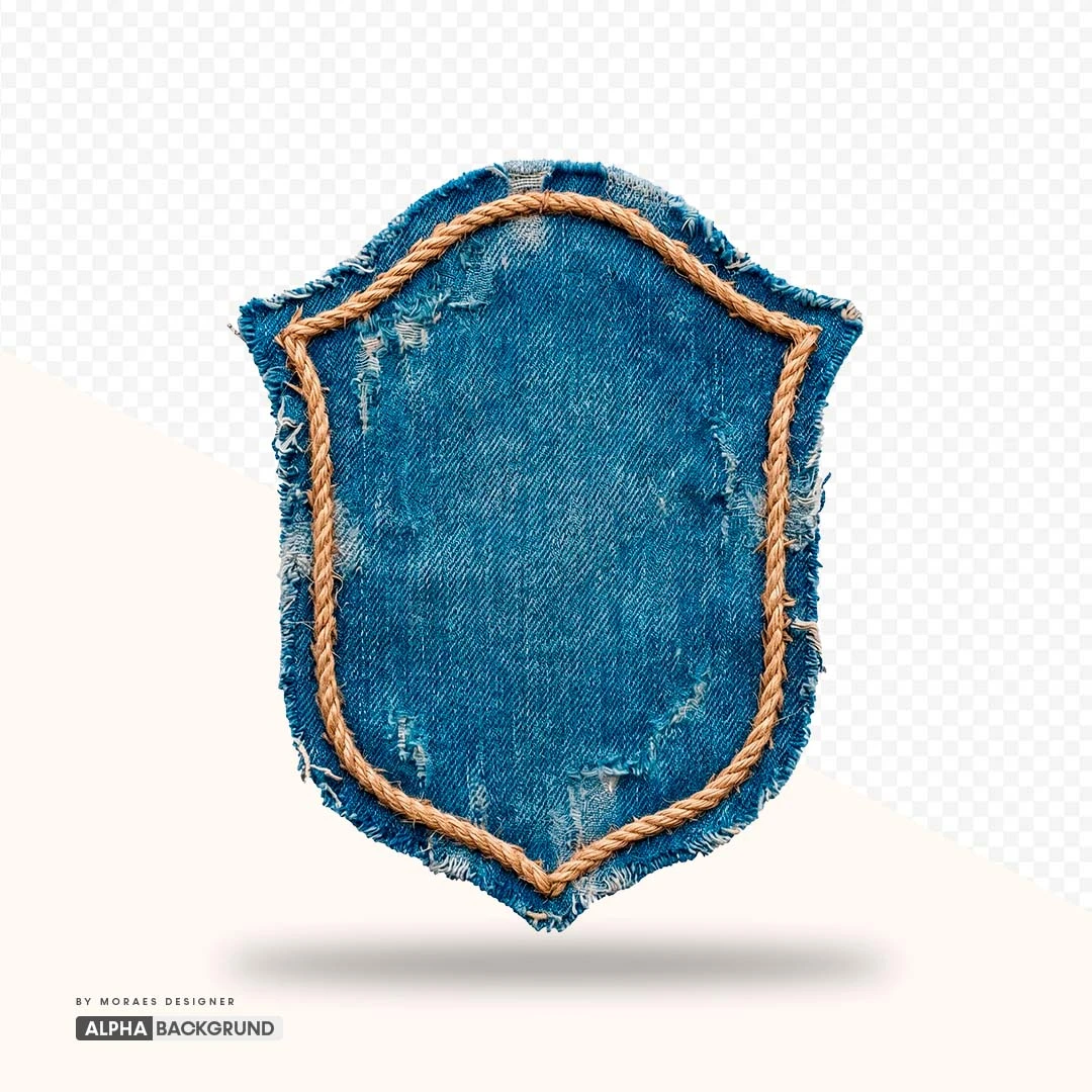 PNG FREE: Escudo de tecido jeans alta qualidade GRÁTIS