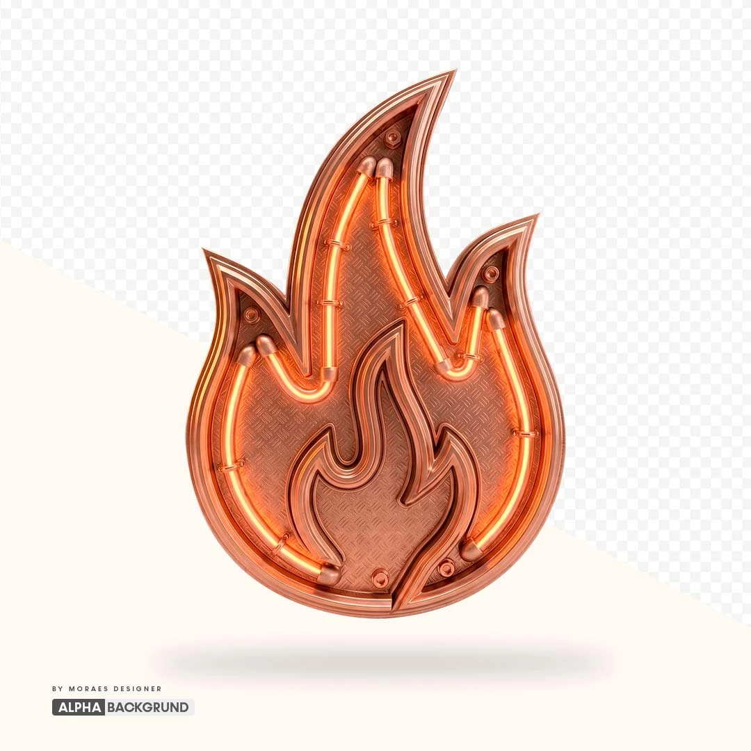 PNG FREE:  Fogo Neon Bronze alta qualidade GRÁTIS