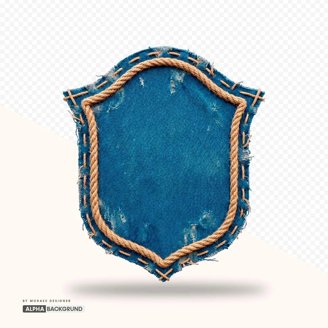 PNG FREE: Escudo de tecido jeans alta qualidade GRÁTIS