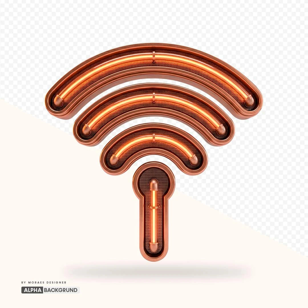 PNG FREE:  Wi-Fi Neon Bronze alta qualidade GRÁTIS