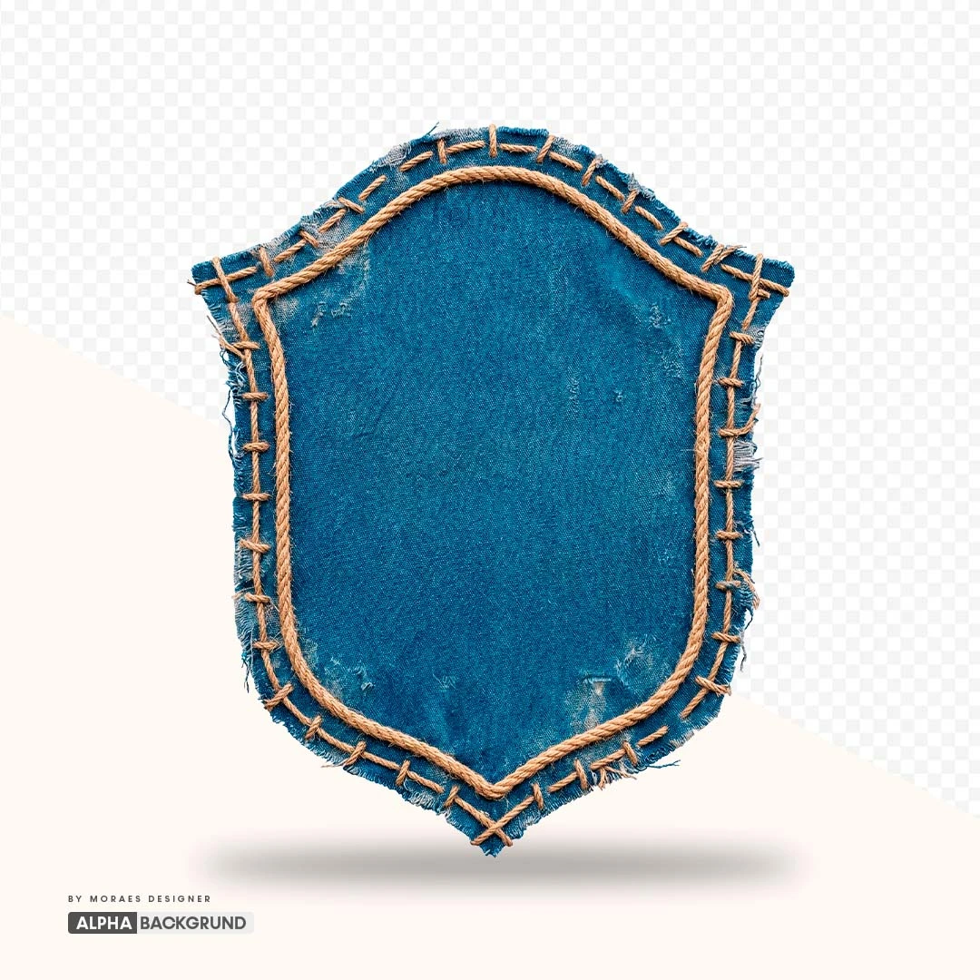 PNG FREE: Escudo de tecido jeans alta qualidade GRÁTIS
