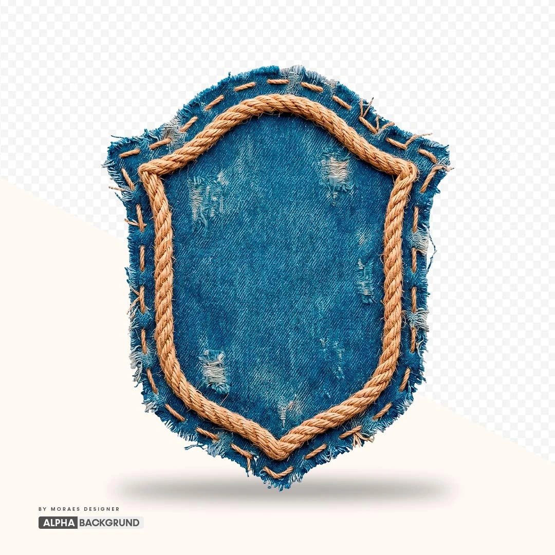 PNG FREE: Escudo de tecido jeans alta qualidade GRÁTIS