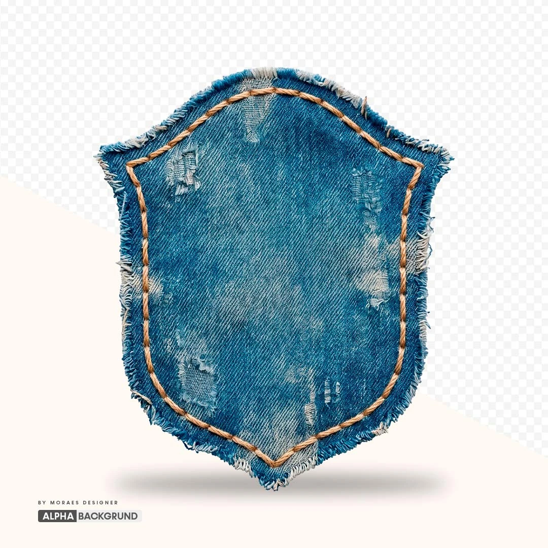 PNG FREE: Escudo de tecido jeans alta qualidade GRÁTIS