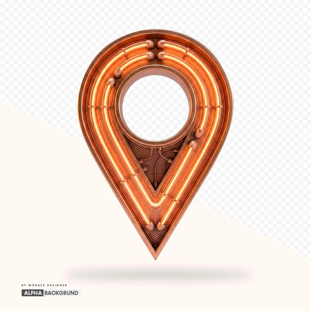 PNG FREE:  Localização Neon Bronze alta qualidade GRÁTIS