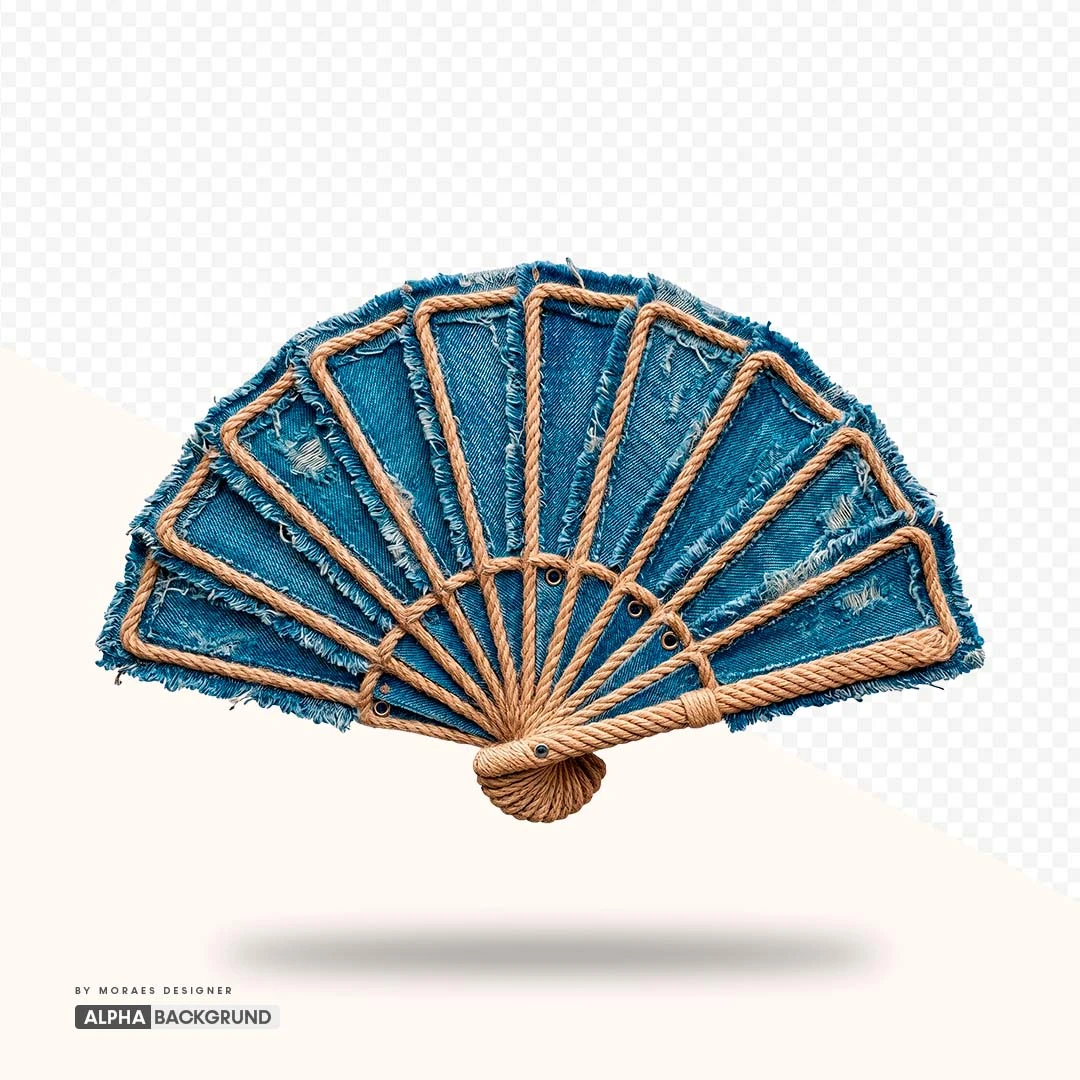 PNG FREE: Leque de tecido jeans alta qualidade GRÁTIS