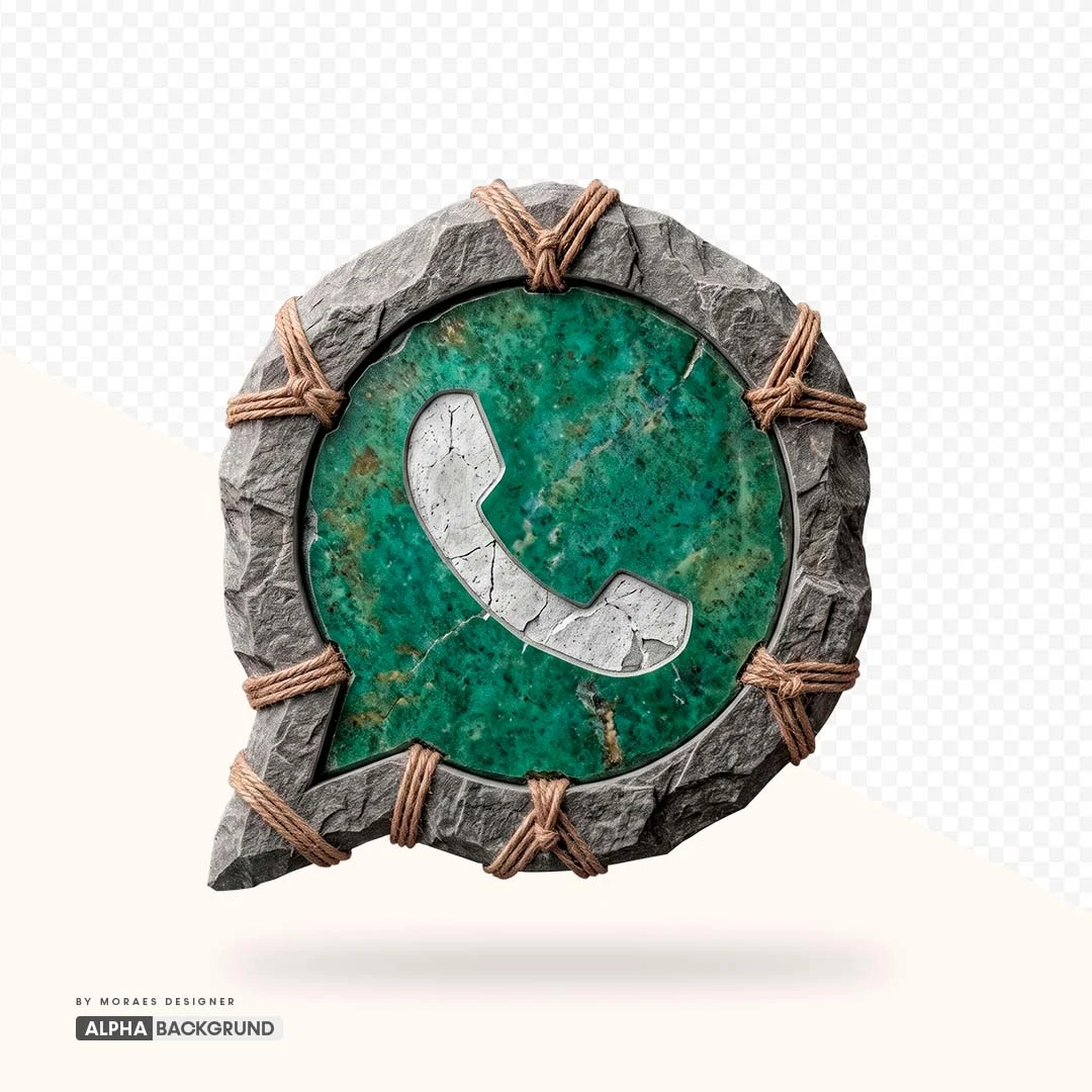 PNG FREE:  WhatsApp esculpido em pedra retro alta qualidade – Download Grátis