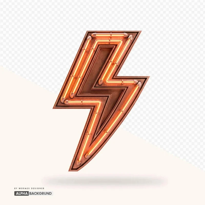 PNG FREE:  Raio Neon Bronze alta qualidade GRÁTIS