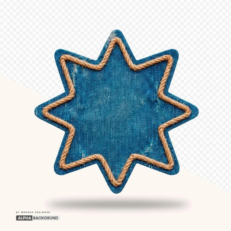 PNG FREE: Estrela de tecido jeans alta qualidade GRÁTIS