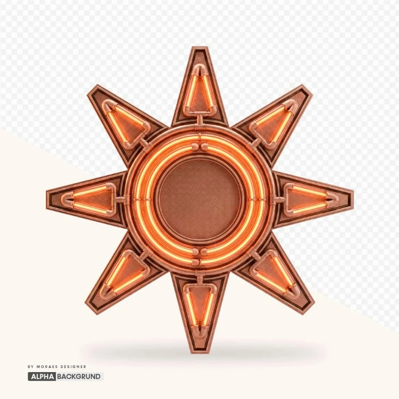 PNG FREE:  Sol Neon Bronze alta qualidade GRÁTIS