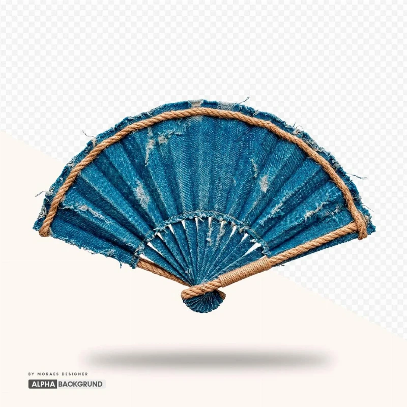 PNG FREE: Leque de tecido jeans alta qualidade GRÁTIS