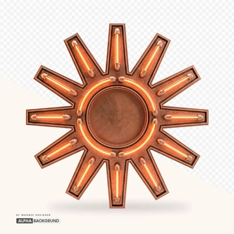 PNG FREE:  Sol Neon Bronze alta qualidade GRÁTIS