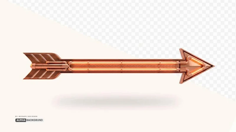 PNG FREE:  Seta Neon Bronze alta qualidade GRÁTIS
