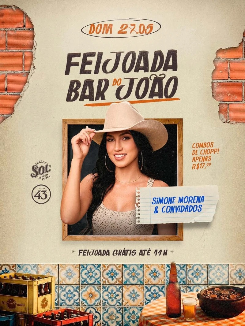 FLYER FREE: Feijoada do Bar do João Editável pelo Photoshop e Canva com Fontes e Elementos PNG