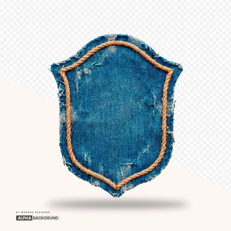 PNG FREE: Escudo de tecido jeans alta qualidade GRÁTIS