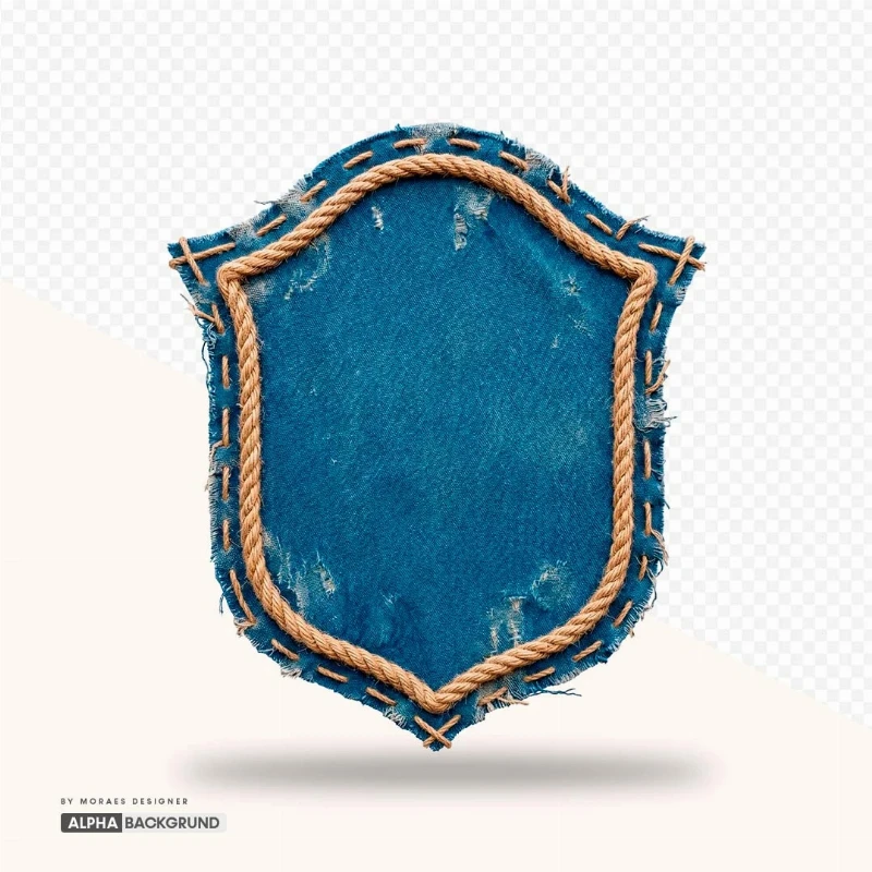 PNG FREE: Escudo de tecido jeans alta qualidade GRÁTIS