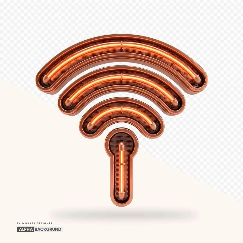 PNG FREE:  Wi-Fi Neon Bronze alta qualidade GRÁTIS