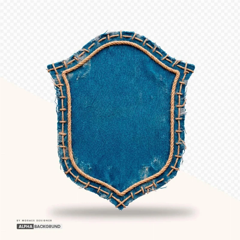 PNG FREE: Escudo de tecido jeans alta qualidade GRÁTIS