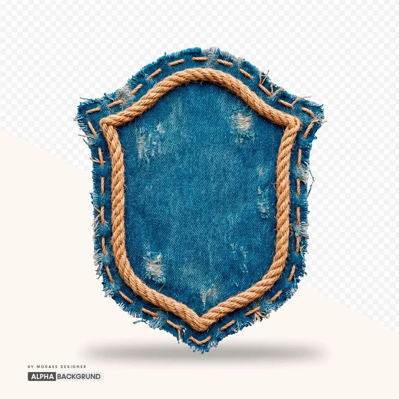 PNG FREE: Escudo de tecido jeans alta qualidade GRÁTIS
