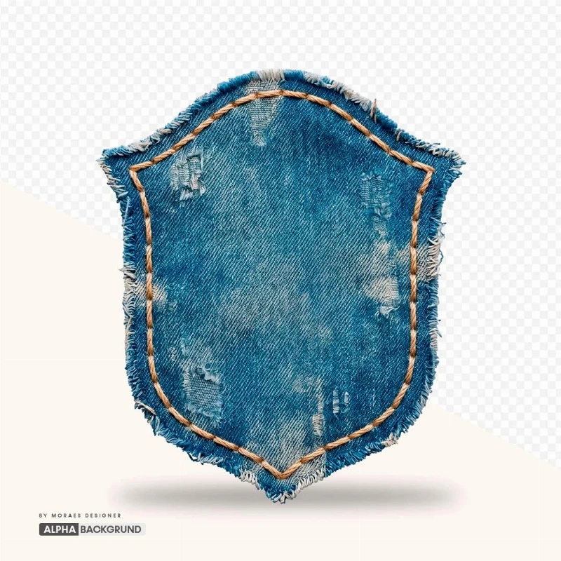 PNG FREE: Escudo de tecido jeans alta qualidade GRÁTIS