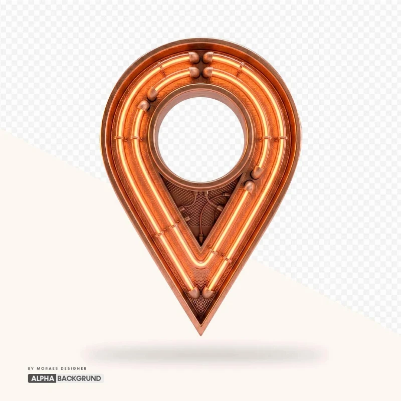 PNG FREE:  Localização Neon Bronze alta qualidade GRÁTIS