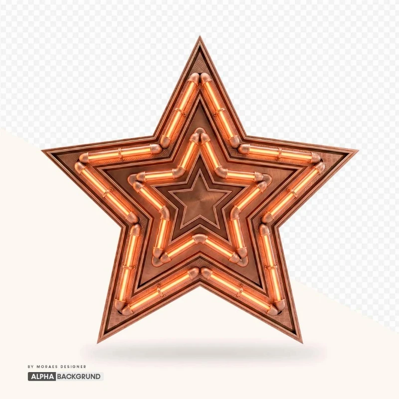 PNG FREE: Estrela   Neon Bronze alta qualidade GRÁTIS