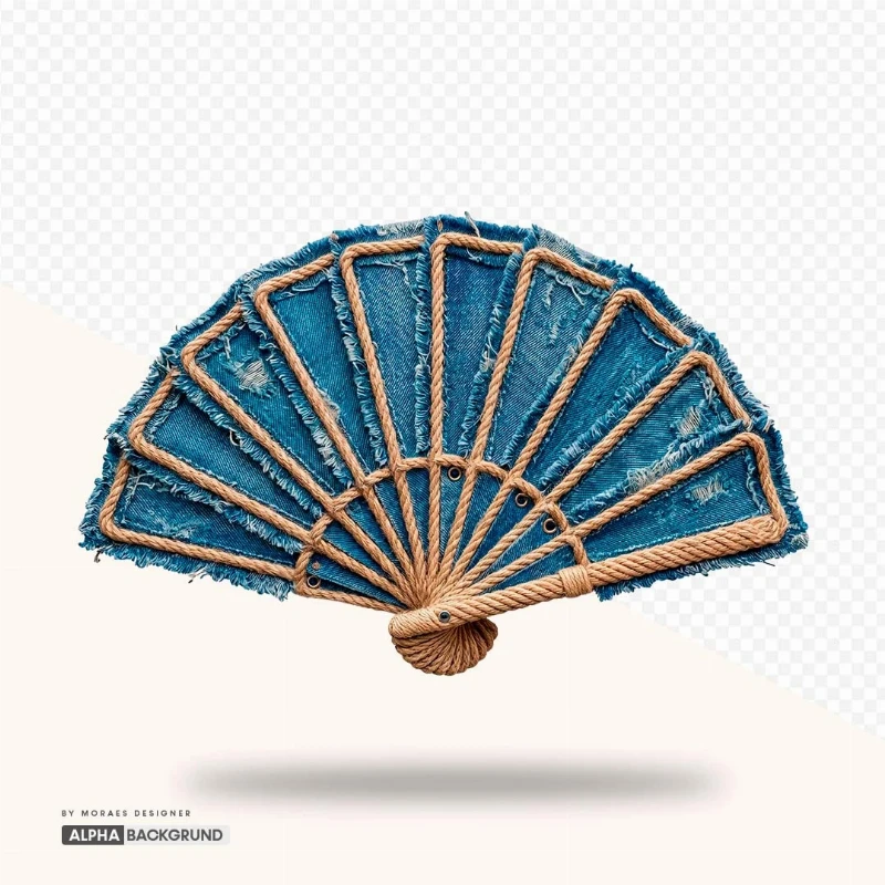 PNG FREE: Leque de tecido jeans alta qualidade GRÁTIS