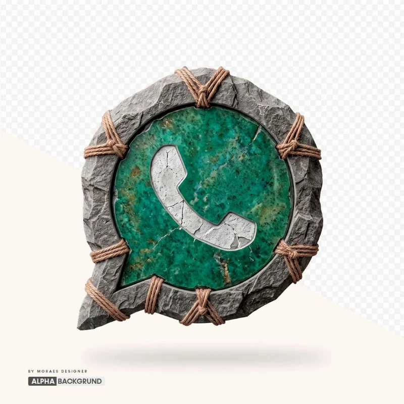 PNG FREE:  WhatsApp esculpido em pedra retro alta qualidade – Download Grátis